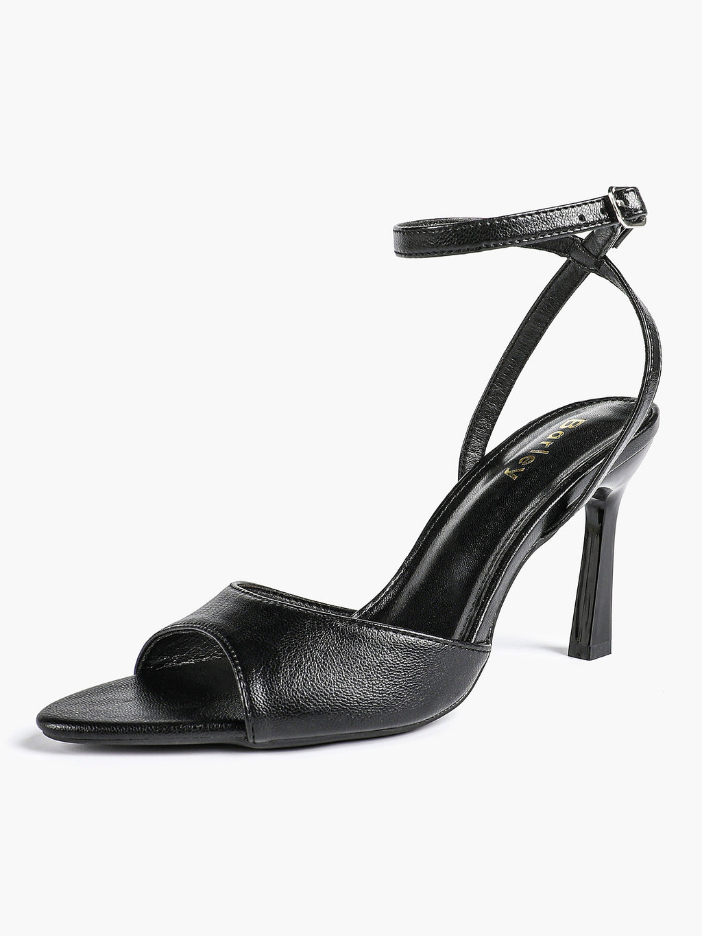 Open Toe Single Band Ankle Strap Heels Adjustable Sandals for Summer Date