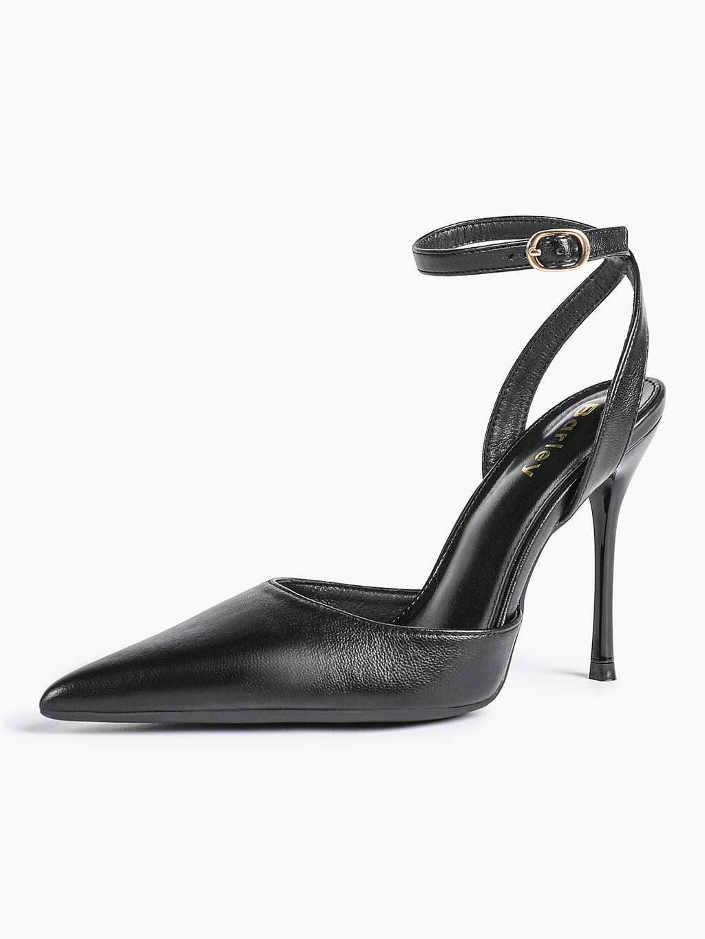 Classic Pointed Toe Ankle Strap Stilettos - Formal Event Heels