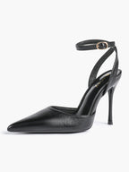 Classic Pointed Toe Ankle Strap Stilettos - Formal Event Heels