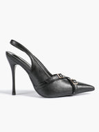 Women's Buckle Accent Pointed Toe Pumps Heels - Party Date Night Heels