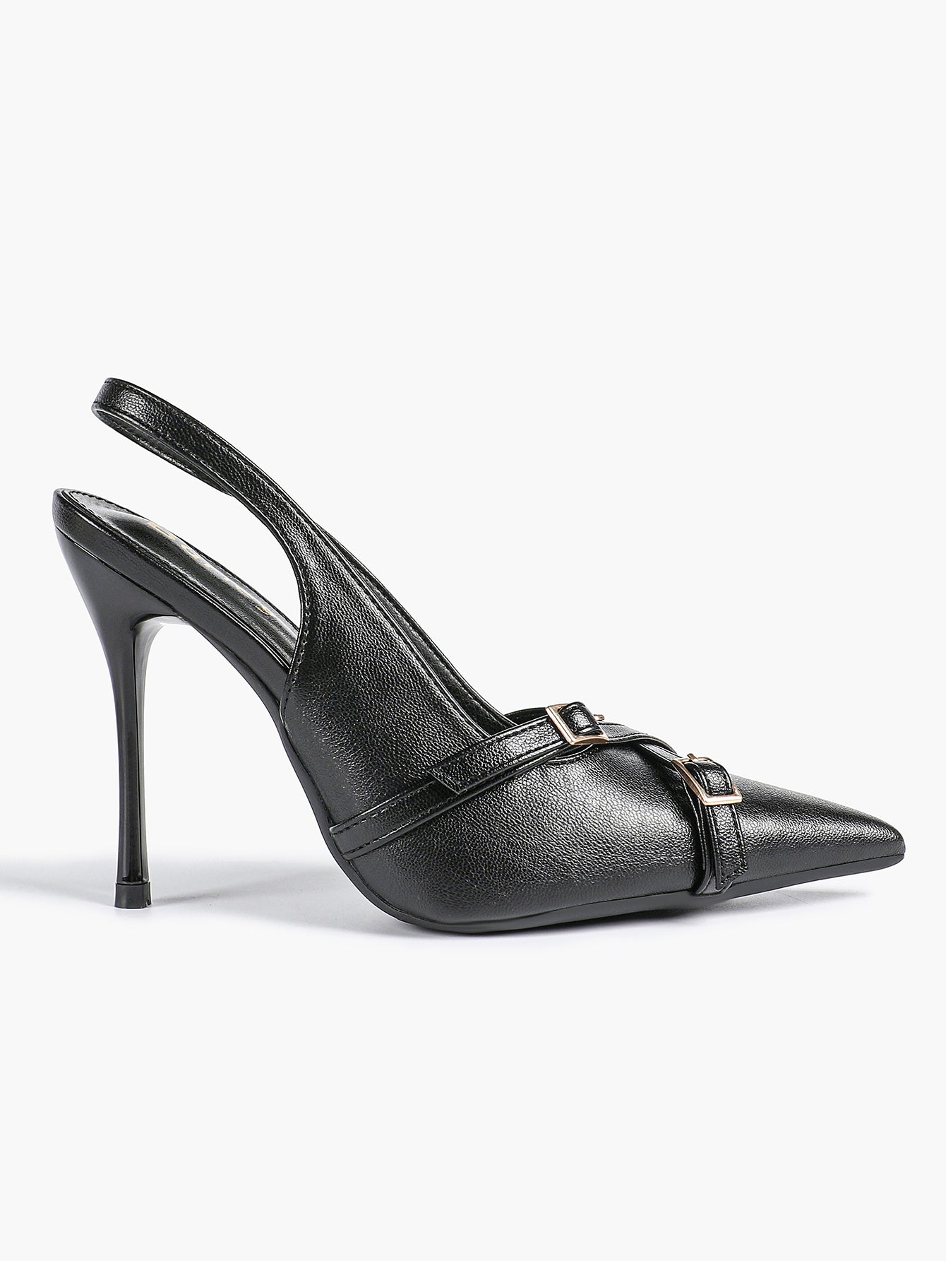 Women's Buckle Accent Pointed Toe Pumps Heels - Party Date Night Heels