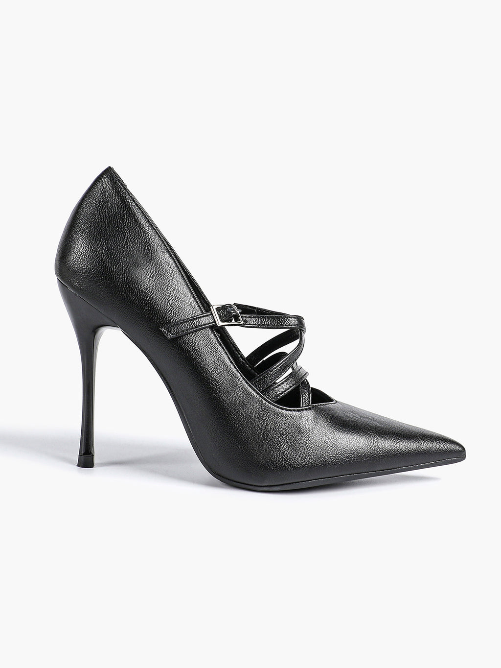Cross Buckle Slingback Heels - Classic Pointed Toe Pumps