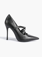 Cross Buckle Slingback Heels - Classic Pointed Toe Pumps