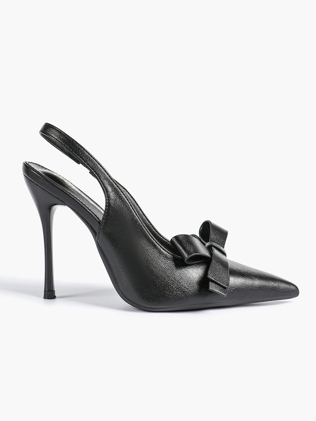 Pointed Toe Bow Detail Slingback Heels - Office Formal Evening Pumps