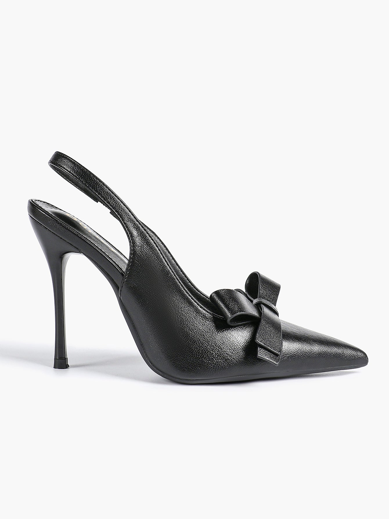 Pointed Toe Bow Detail Slingback Heels - Office Formal Evening Pumps