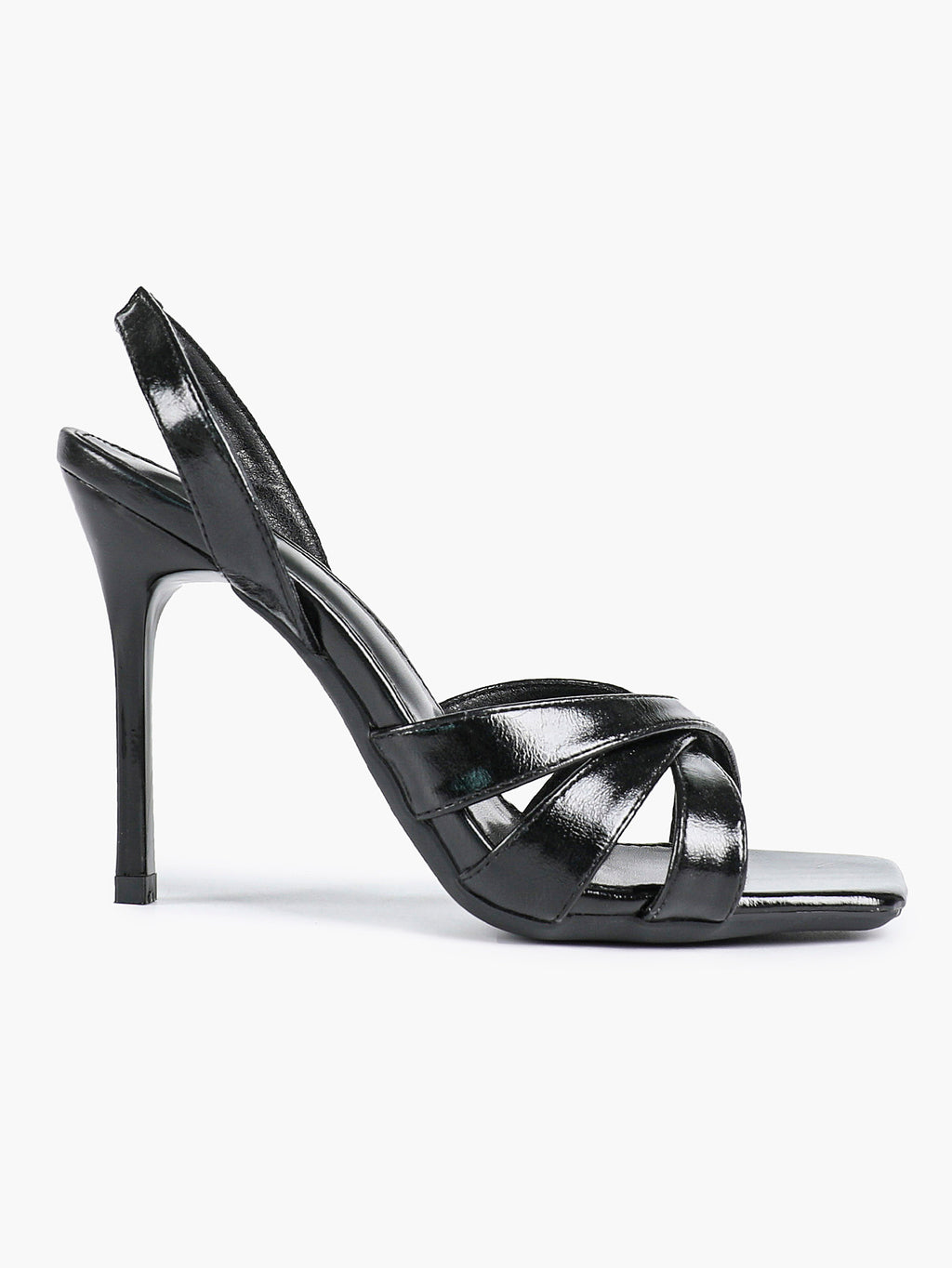 Crisscross Strap Slingback Heeled Sandals Square Toe Stiletto Pumps Wedding Date Night