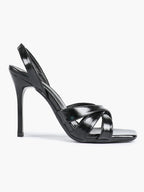 Crisscross Strap Slingback Heeled Sandals Square Toe Stiletto Pumps Wedding Date Night