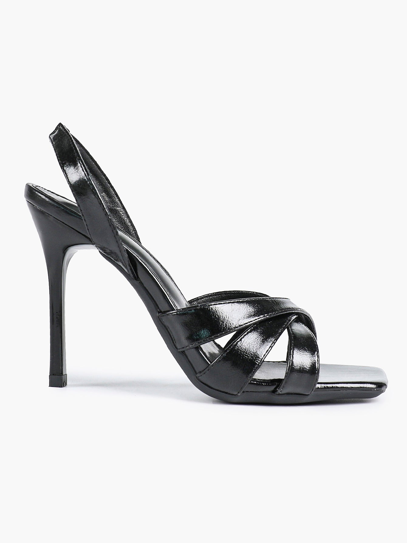 Crisscross Strap Slingback Heeled Sandals Square Toe Stiletto Pumps Wedding Date Night