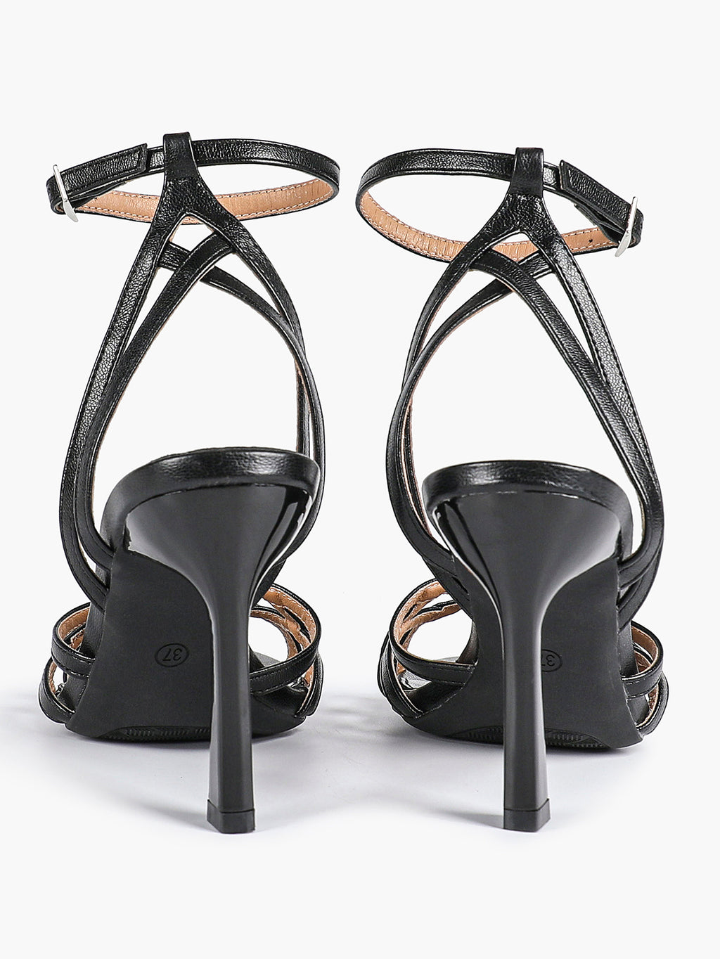 Crisscross Strappy Ankle Strap Metallic Silver Stiletto Sandals Party Date Night