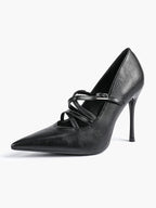 Cross Buckle Slingback Heels - Classic Pointed Toe Pumps