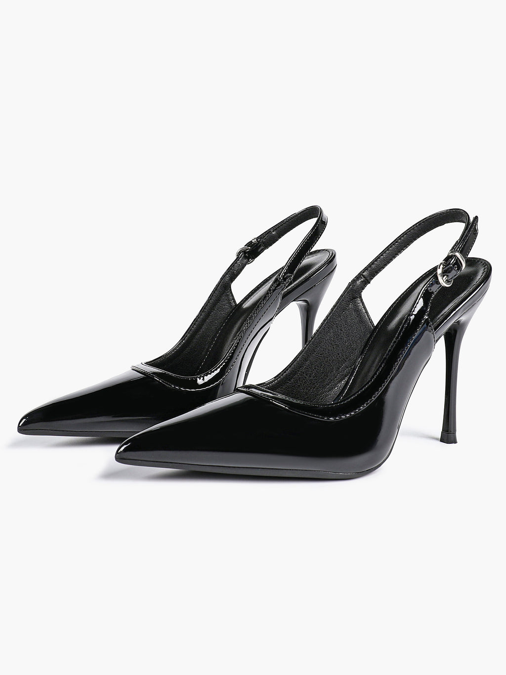 Glossy Patent Slingback Heels | Pointed Toe Formal Heels