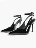 Pointed Toe Ankle Strap Classic Heels – Office Evening Pumps