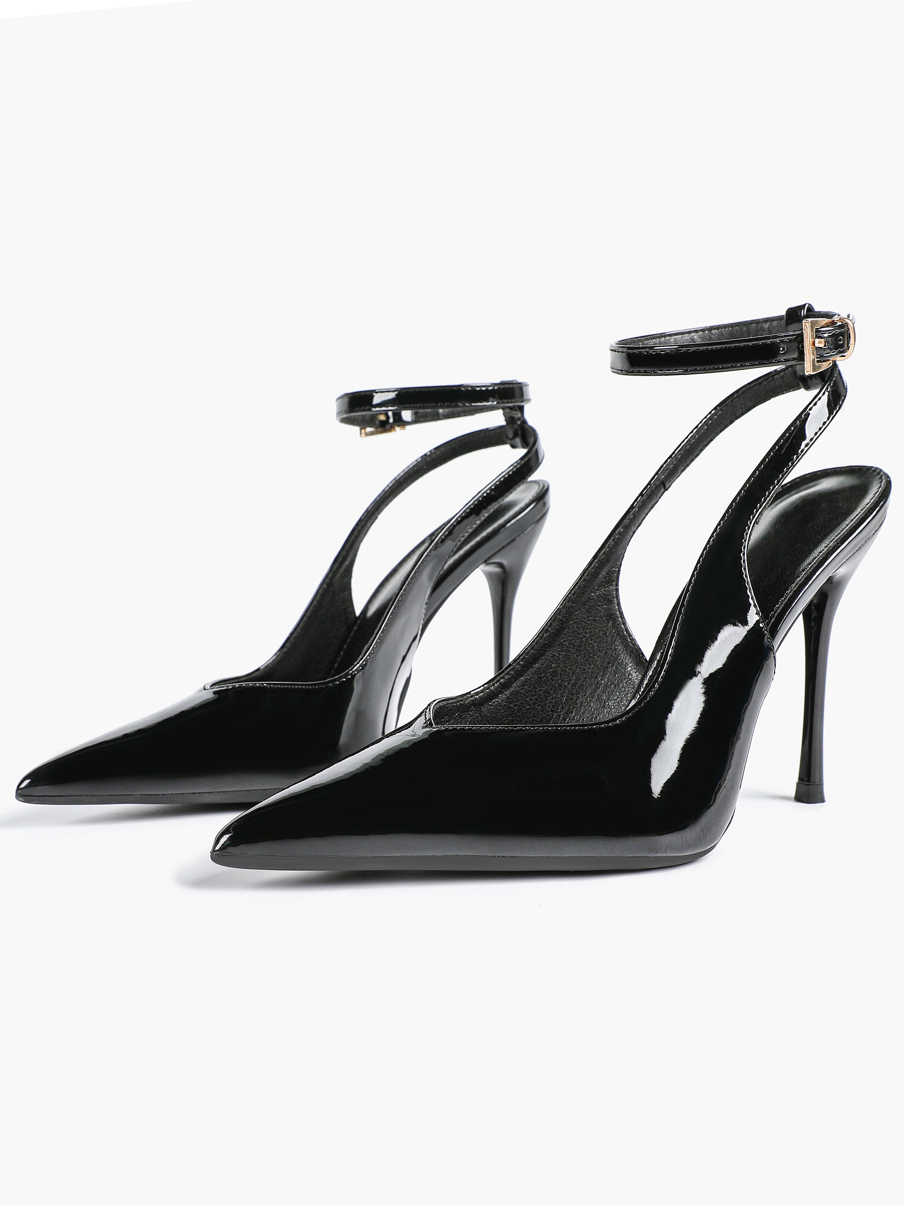 Pointed Toe Ankle Strap Classic Heels – Office Evening Pumps
