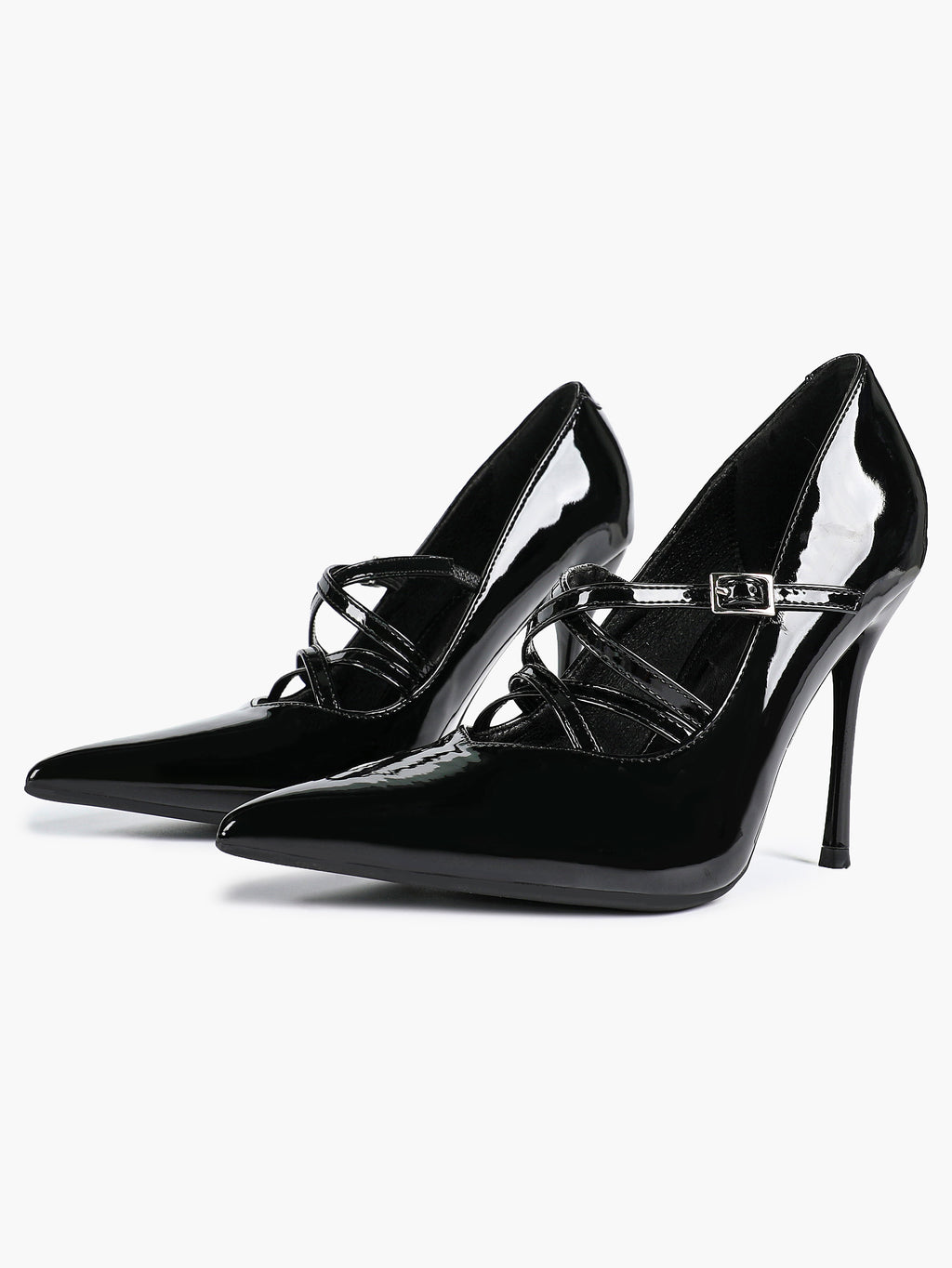Cross Buckle Slingback Heels - Classic Pointed Toe Pumps
