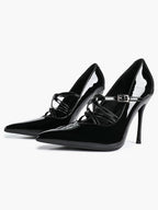 Cross Buckle Slingback Heels - Classic Pointed Toe Pumps
