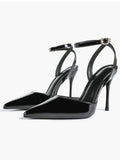 Classic Pointed Toe Ankle Strap Stilettos - Formal Event Heels