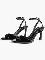 Open Toe Single Band Ankle Strap Heels Adjustable Sandals for Summer Date