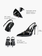 Women's Buckle Accent Pointed Toe Pumps Heels - Party Date Night Heels
