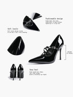 Cross Buckle Slingback Heels - Classic Pointed Toe Pumps
