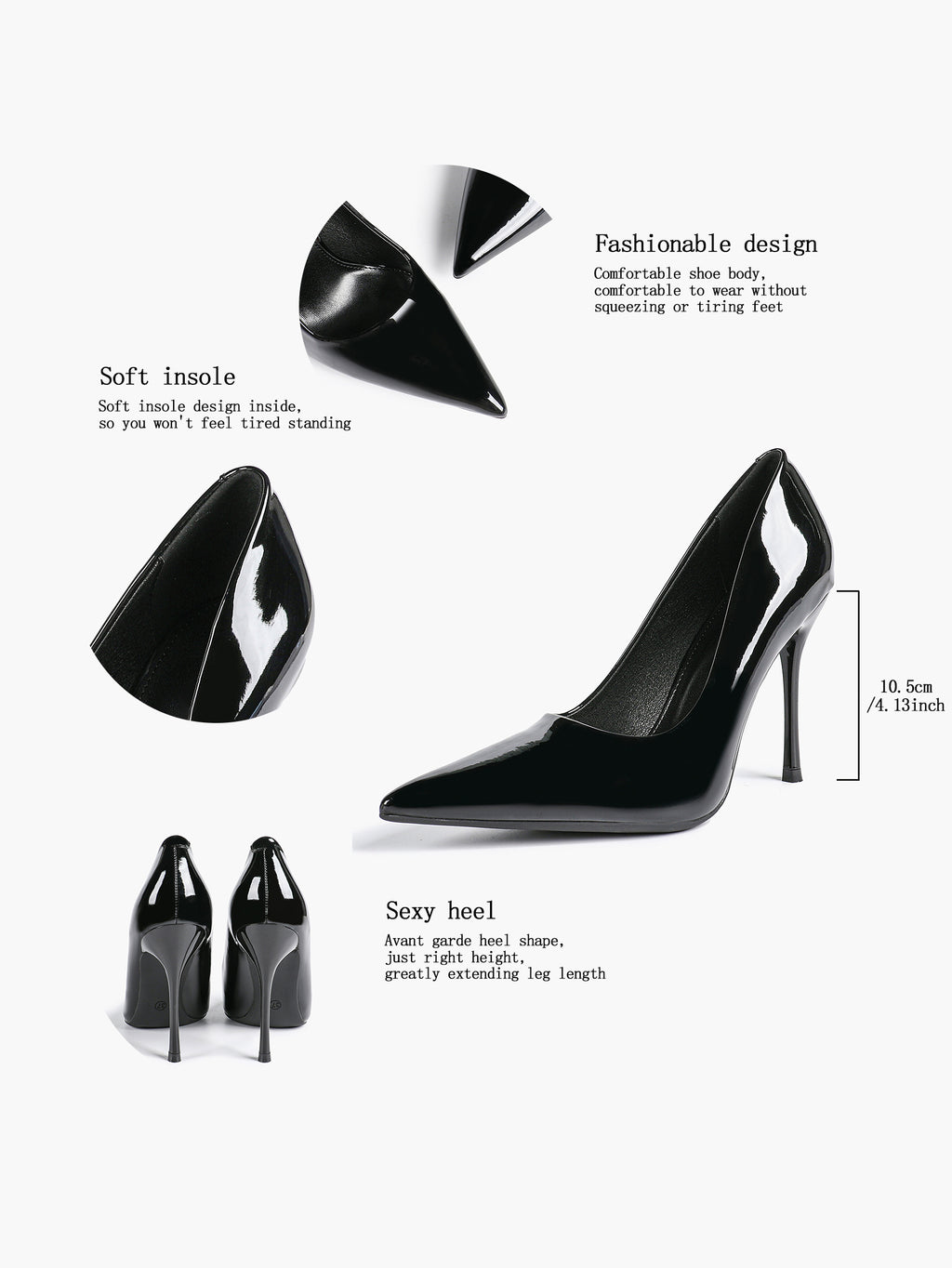 Classic Pointed Toe Stiletto Heels - Office Business Meetings Shoes