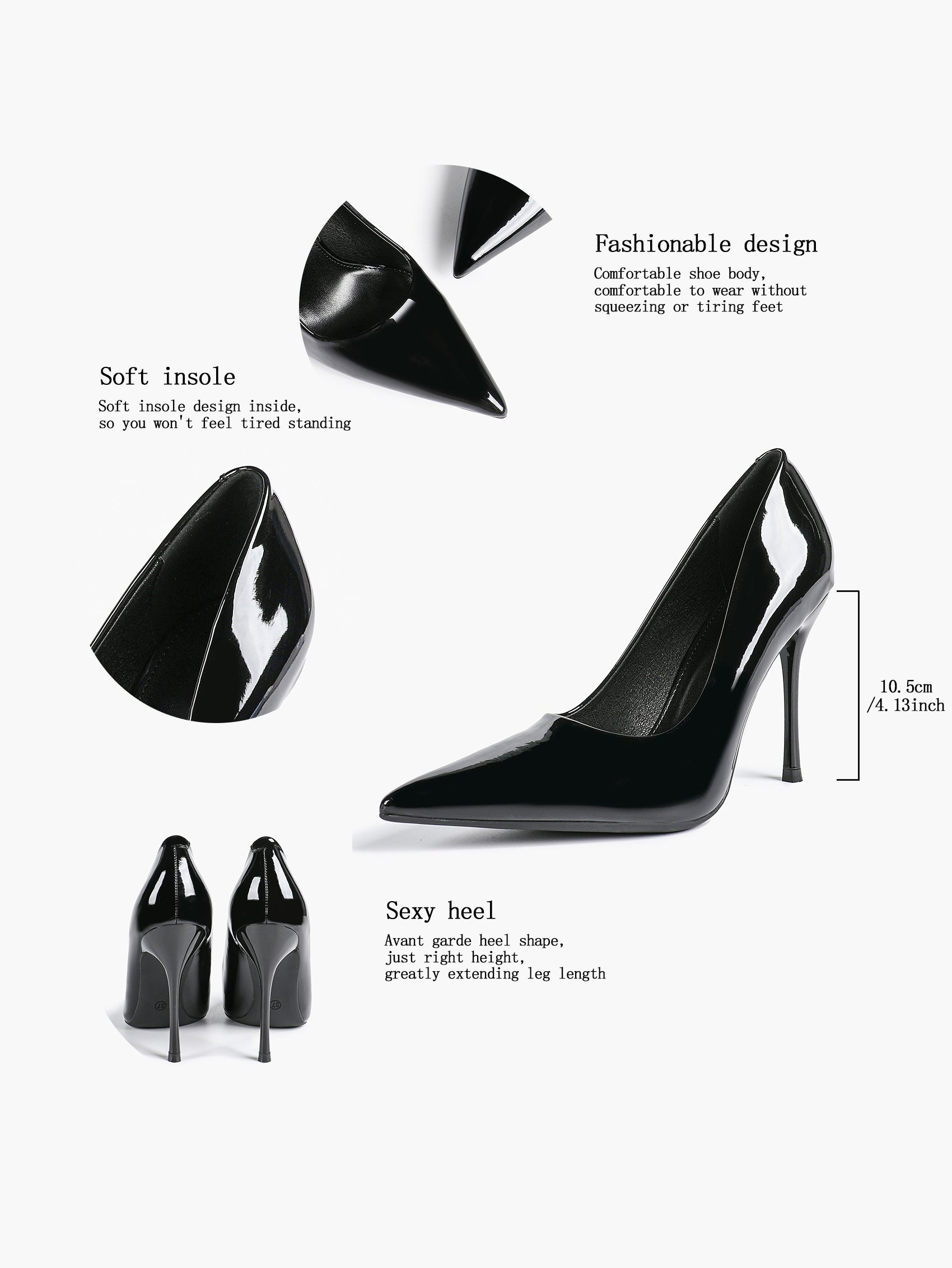 Classic Pointed Toe Stiletto Heels - Office Business Meetings Shoes