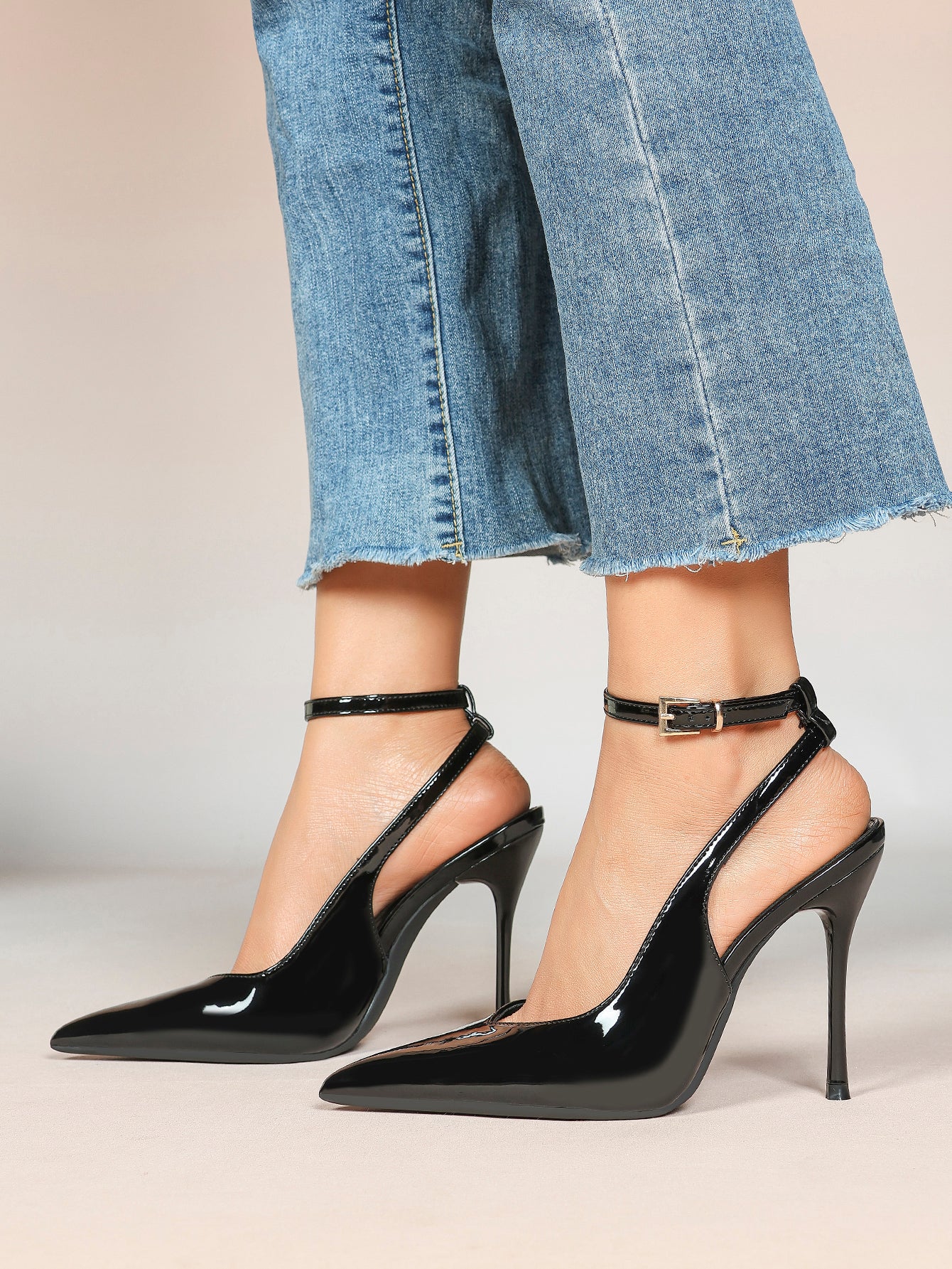 Pointed Toe Ankle Strap Classic Heels – Office Evening Pumps