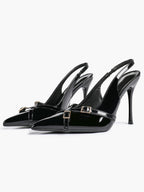 Women's Buckle Accent Pointed Toe Pumps Heels - Party Date Night Heels