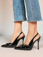 Women's Buckle Accent Pointed Toe Pumps Heels - Party Date Night Heels