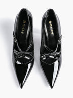 Cross Buckle Slingback Heels - Classic Pointed Toe Pumps