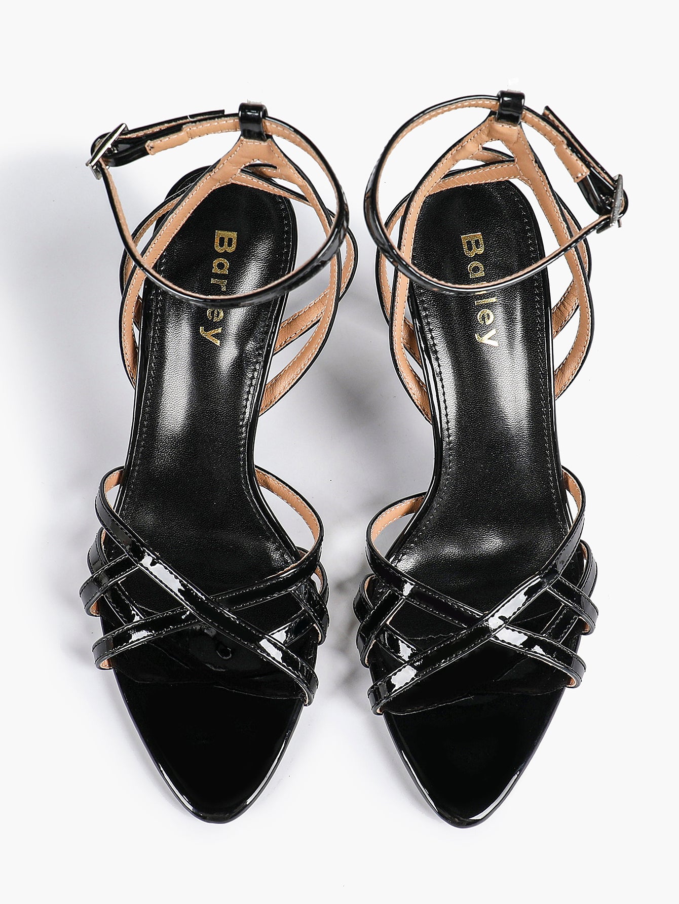 Crisscross Strappy Ankle Strap Metallic Silver Stiletto Sandals Party Date Night
