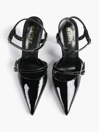 Double Strap Slingback Pointed Toe Stiletto Heels - Mary Jane Style Pumps