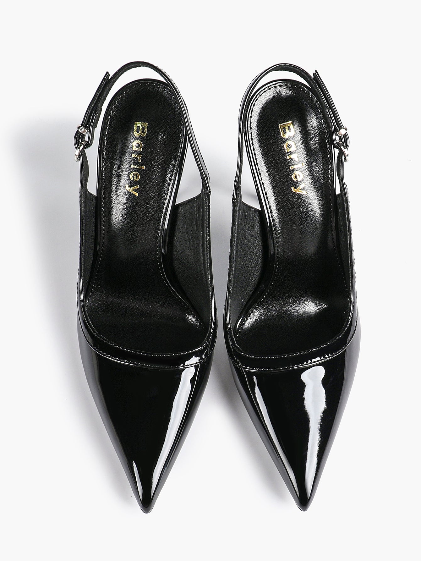 Glossy Patent Slingback Heels | Pointed Toe Formal Heels