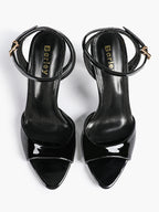 White Ankle Strap Open Toe Block Heeled Sandals - Wedding Party Office