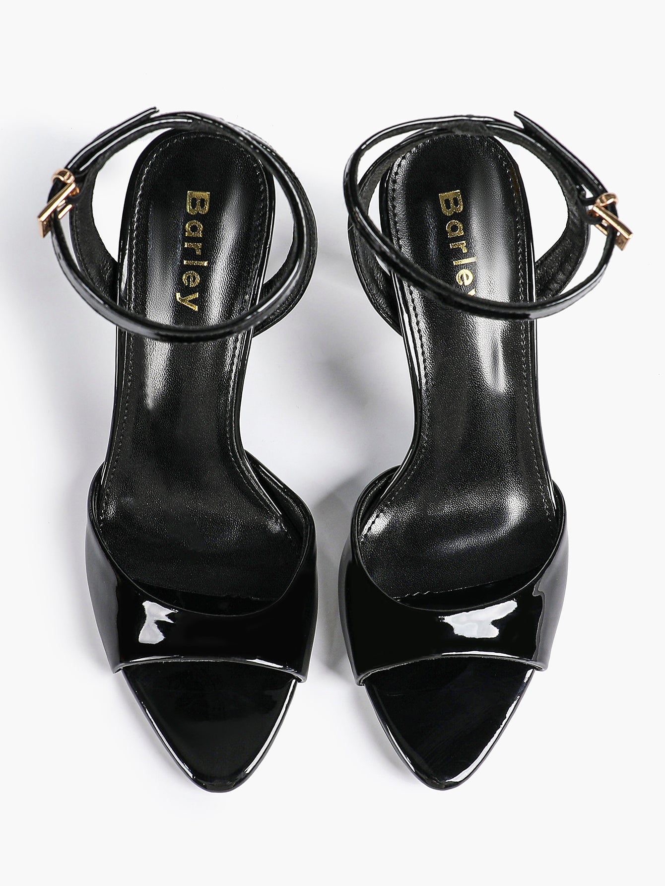 White Ankle Strap Open Toe Block Heeled Sandals - Wedding Party Office