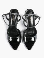 Open Toe Single Band Ankle Strap Heels Adjustable Sandals for Summer Date