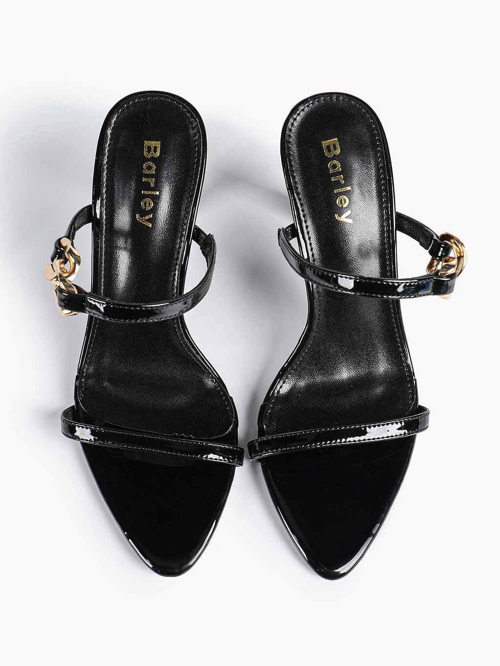 Chain Detail Open Toe High Heel Mules - Daily Party Sandals