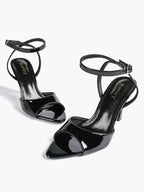 Open Toe Single Band Ankle Strap Heels Adjustable Sandals for Summer Date