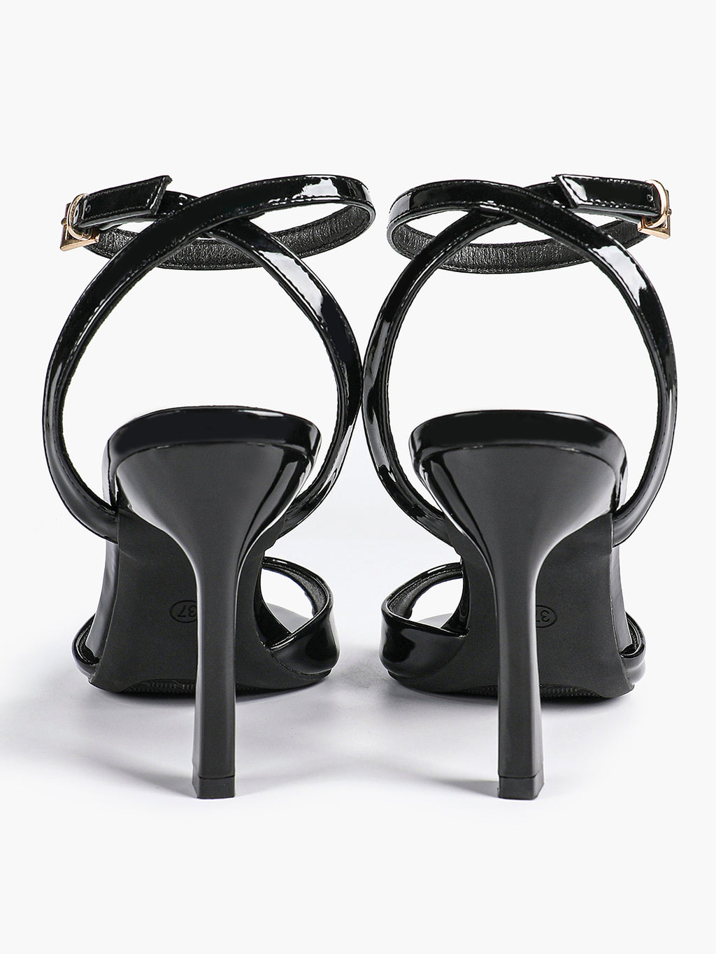 White Ankle Strap Open Toe Block Heeled Sandals - Wedding Party Office