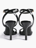 White Ankle Strap Open Toe Block Heeled Sandals - Wedding Party Office
