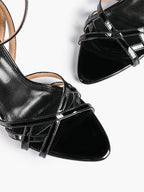 Crisscross Strappy Ankle Strap Metallic Silver Stiletto Sandals Party Date Night