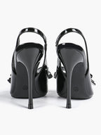 Pointed Toe Bow Detail Slingback Heels - Office Formal Evening Pumps