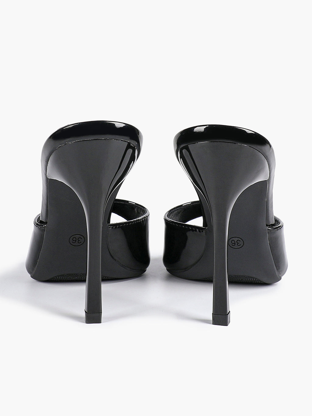 Leather Square Toe High Heel Mules Slip-On Stiletto Sandals Wedding Casual Shoes