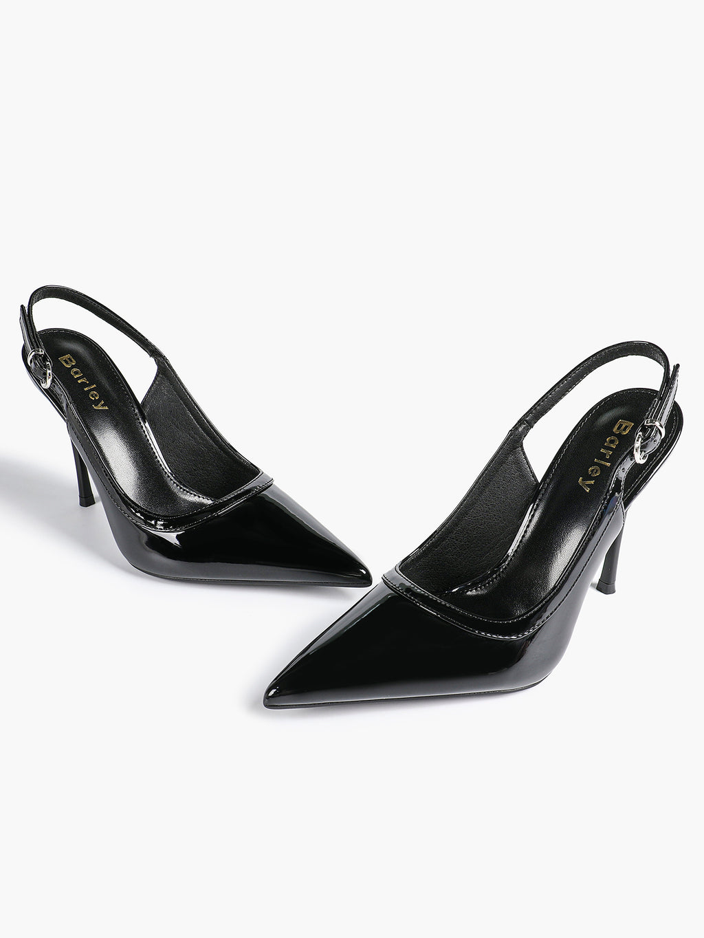 Glossy Patent Slingback Heels | Pointed Toe Formal Heels