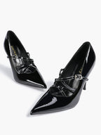 Cross Buckle Slingback Heels - Classic Pointed Toe Pumps