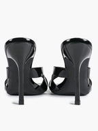 Patent Leather Crisscross Strap High Heel Mules Square Toe Slip-On Daily Wear