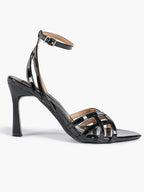 Crisscross Strappy Ankle Strap Metallic Silver Stiletto Sandals Party Date Night