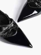 Cross Buckle Slingback Heels - Classic Pointed Toe Pumps