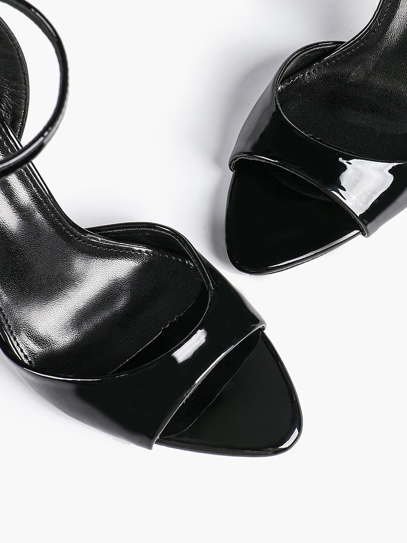 White Ankle Strap Open Toe Block Heeled Sandals - Wedding Party Office