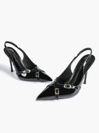 Women's Buckle Accent Pointed Toe Pumps Heels - Party Date Night Heels