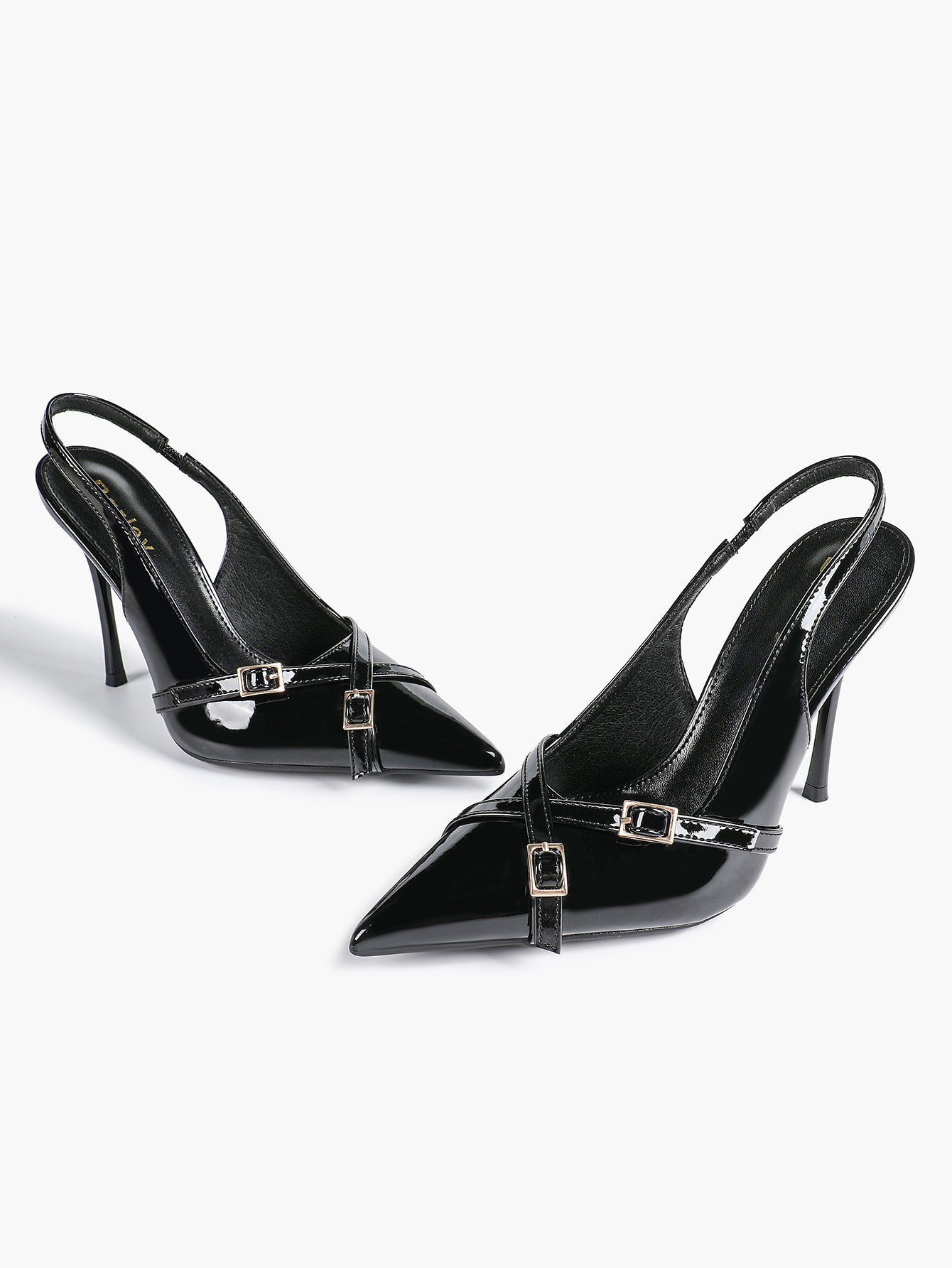 Women's Buckle Accent Pointed Toe Pumps Heels - Party Date Night Heels